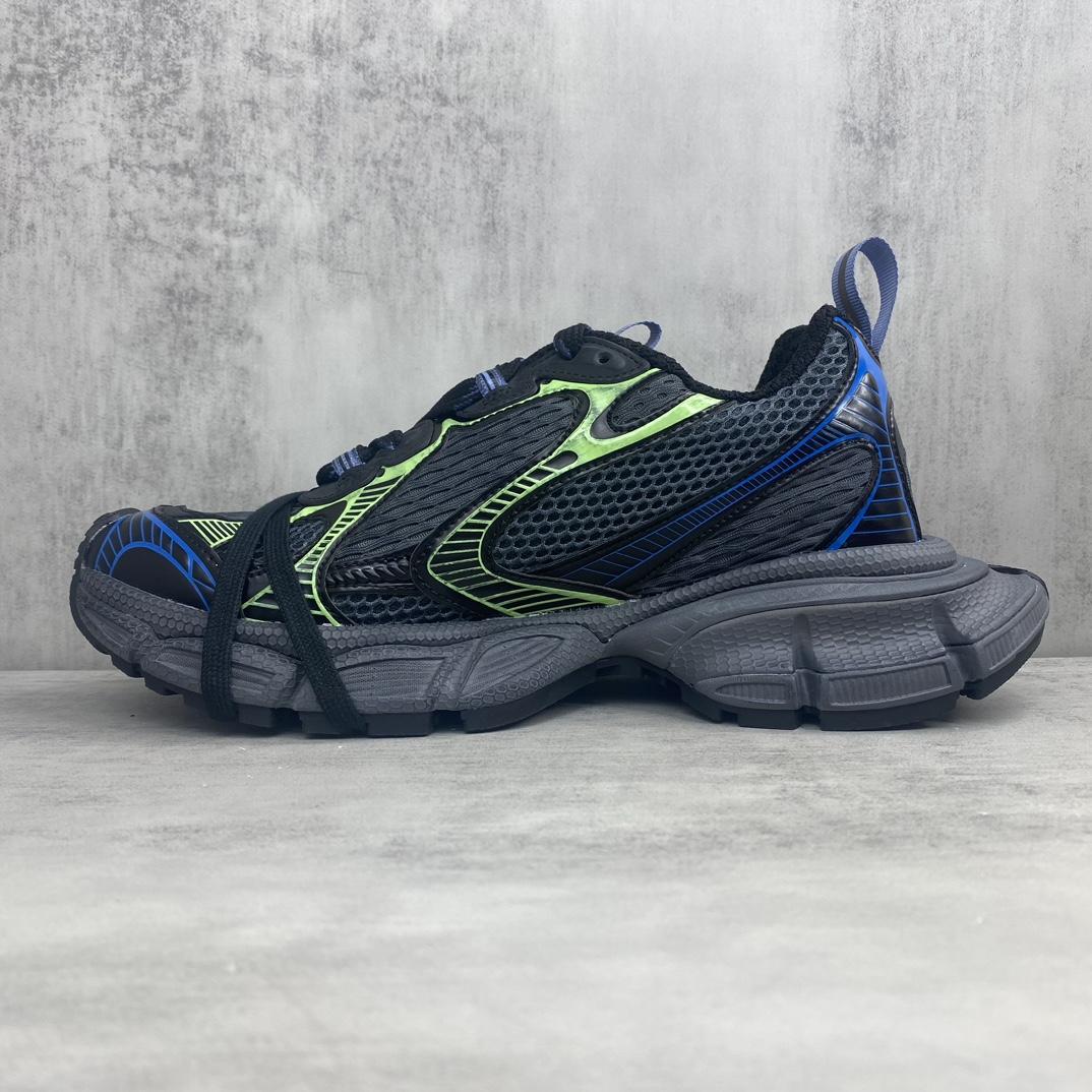 Balenciaga 3XL Sneaker In Dark Grey, Black, Blue And Green Mesh - EUR FASHION