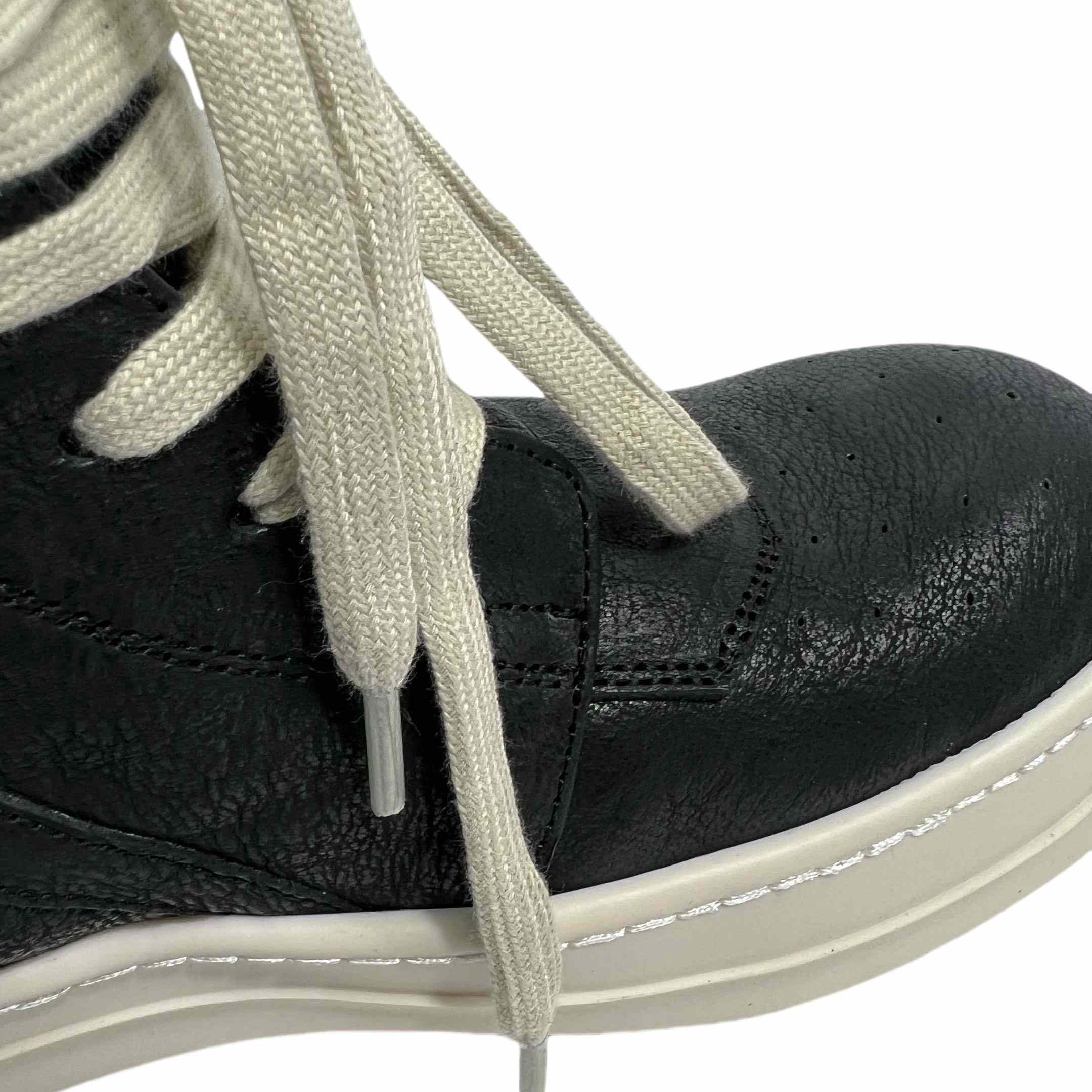 Rick Owens Leather High-Top Sneakers - EUR FASHION