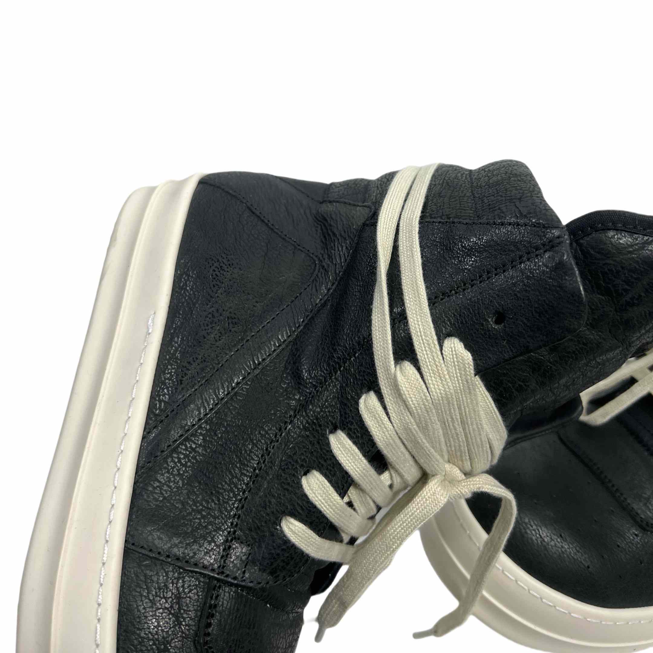 Rick Owens Leather High-Top Sneakers - EUR FASHION