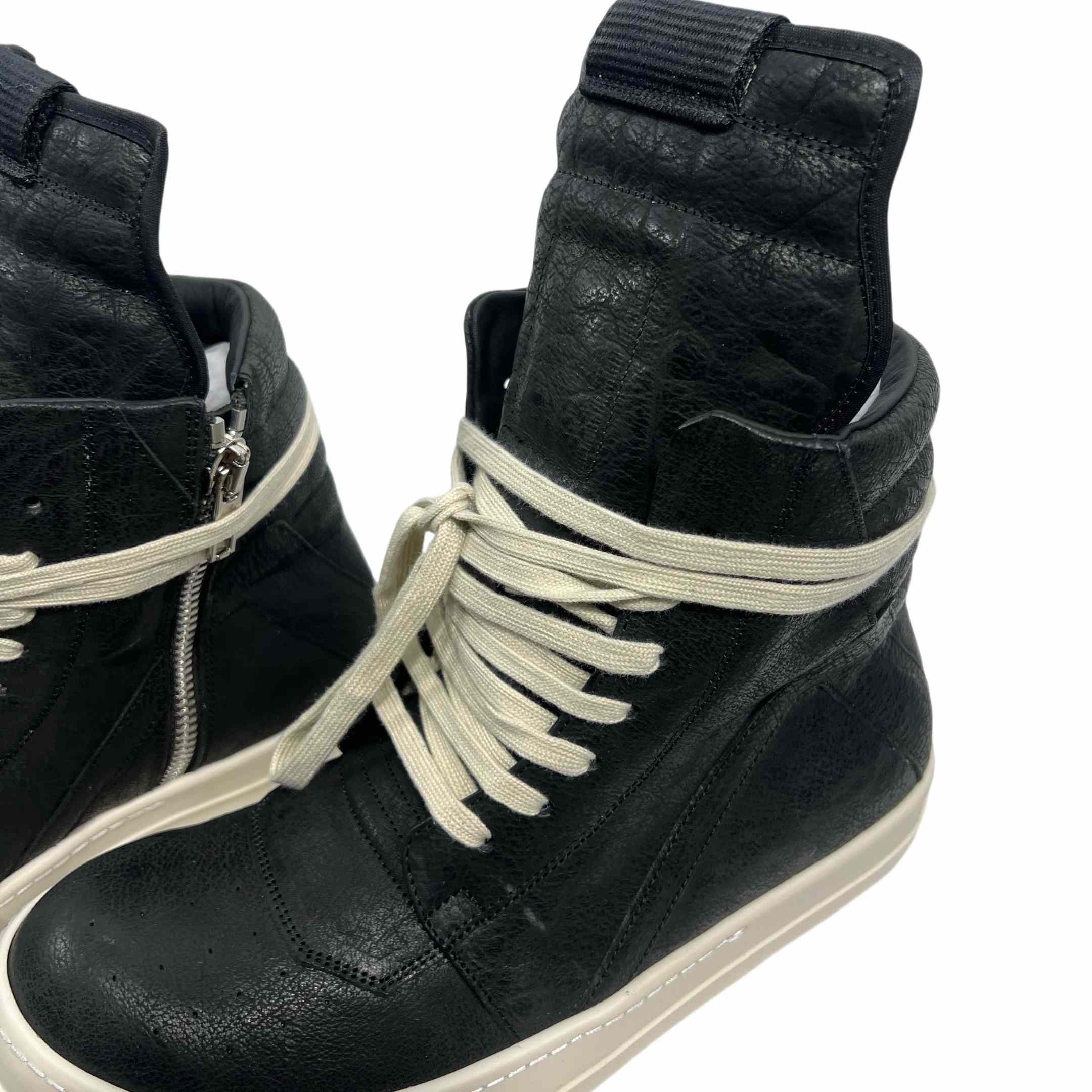 Rick Owens Leather High-Top Sneakers - EUR FASHION